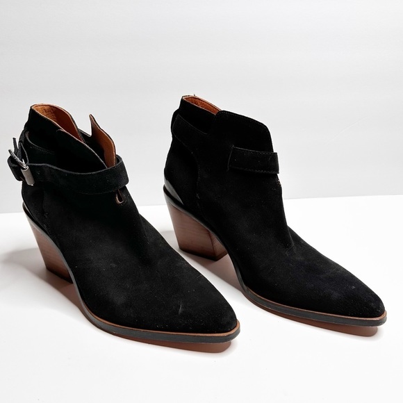 rag & bone Shoes - Rag & Bone Women's Fashion Boots with Heels Buckles Black Suede Size 38